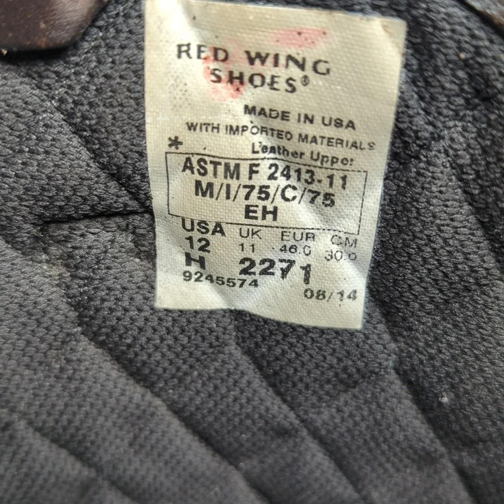 Red Wings Pecos western style pull on work boot men's size 12H (Wide)